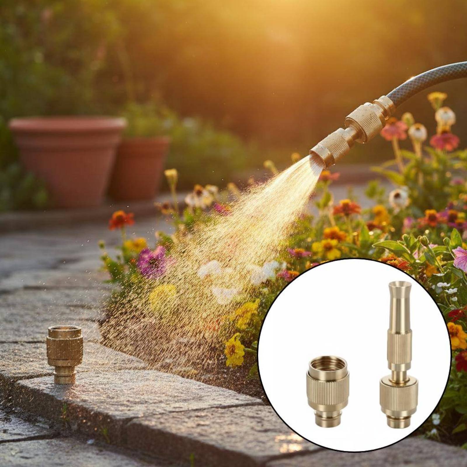 Gardening Tools Water - موصل مياه نحاسي عالمي، ملحق رش