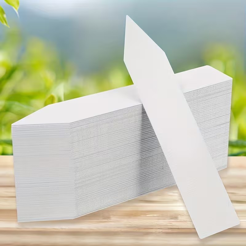 Plant Label Tags - 100 قطعة من ملصقات النباتات البيضاء