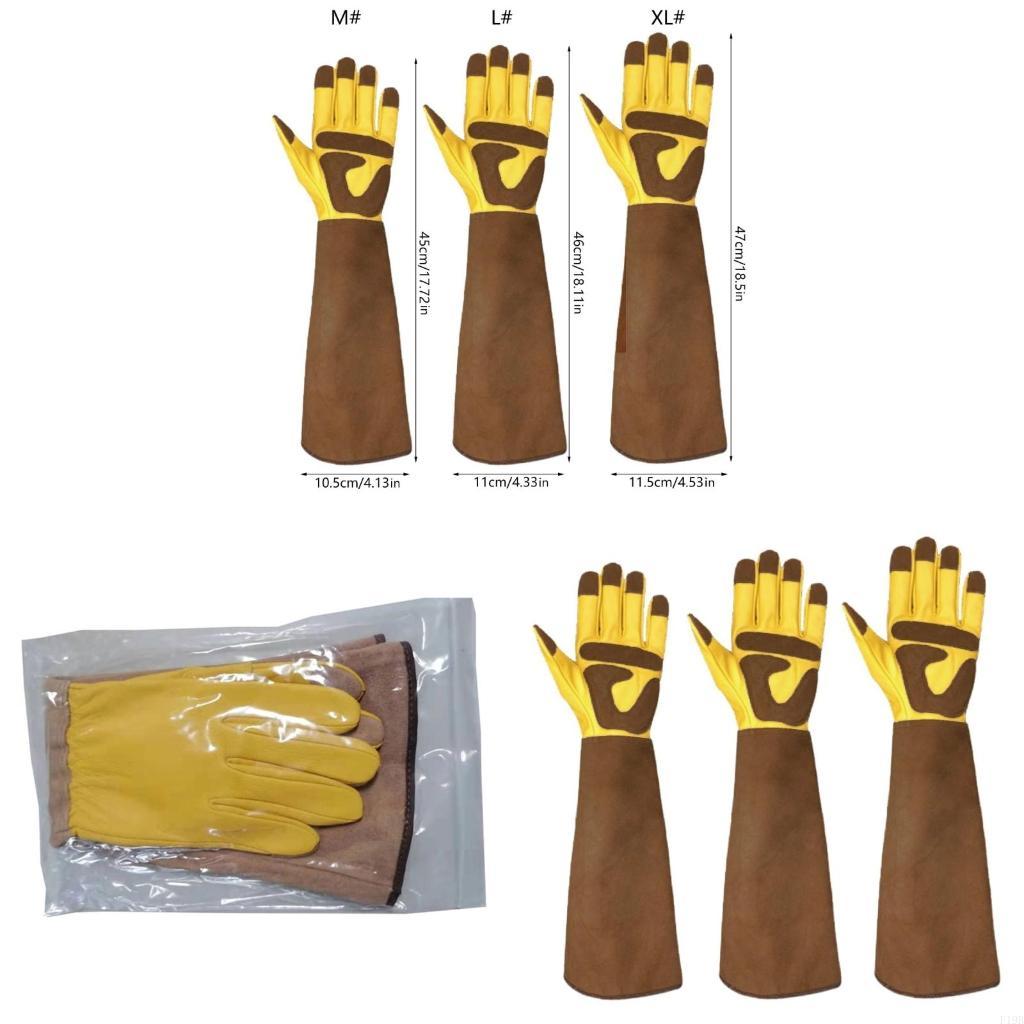 قفازات F19B الجلدية لتقليم الو - مراجعة Garden Gloves Thorn Proof وسعره