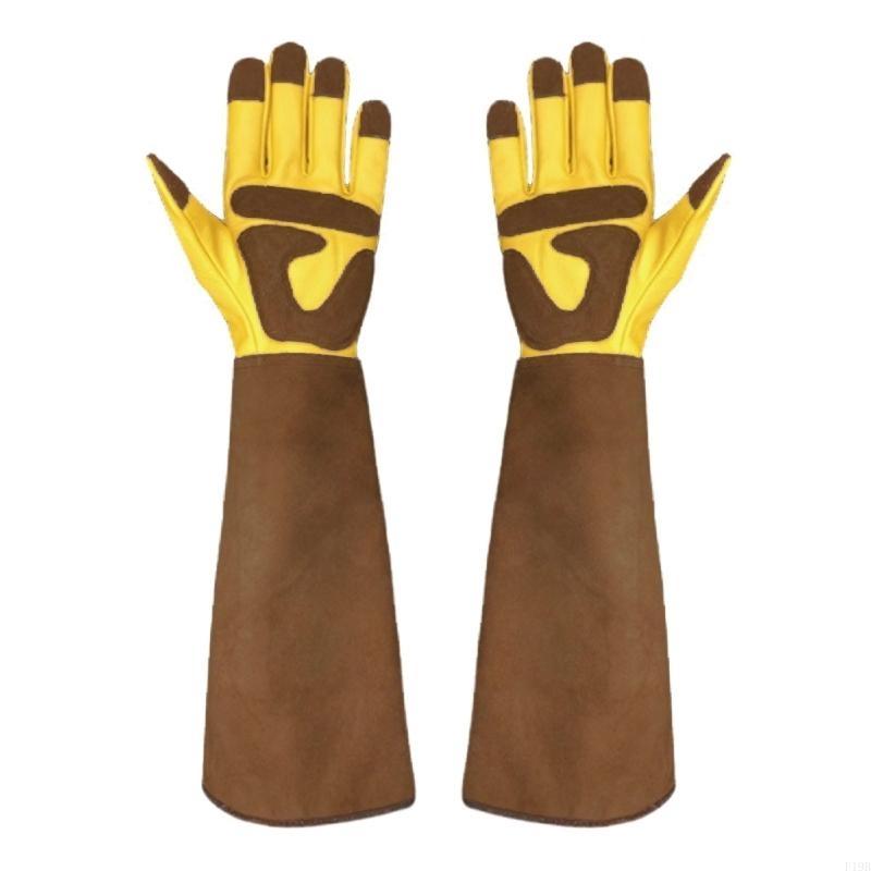 قفازات F19B الجلدية لتقليم الو - مراجعة Garden Gloves Thorn Proof وسعره