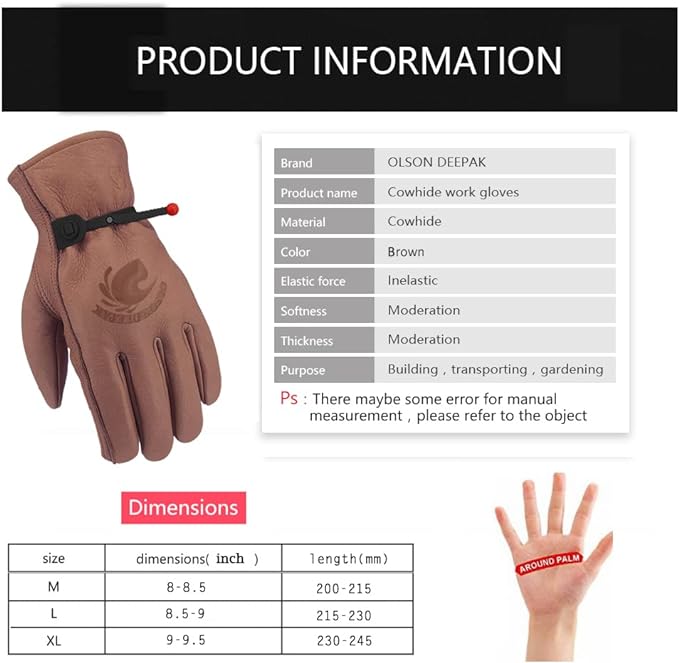 قفازات جلد البقر للرجال والنسا - مراجعة Garden Gloves Thorn Proof وسعره